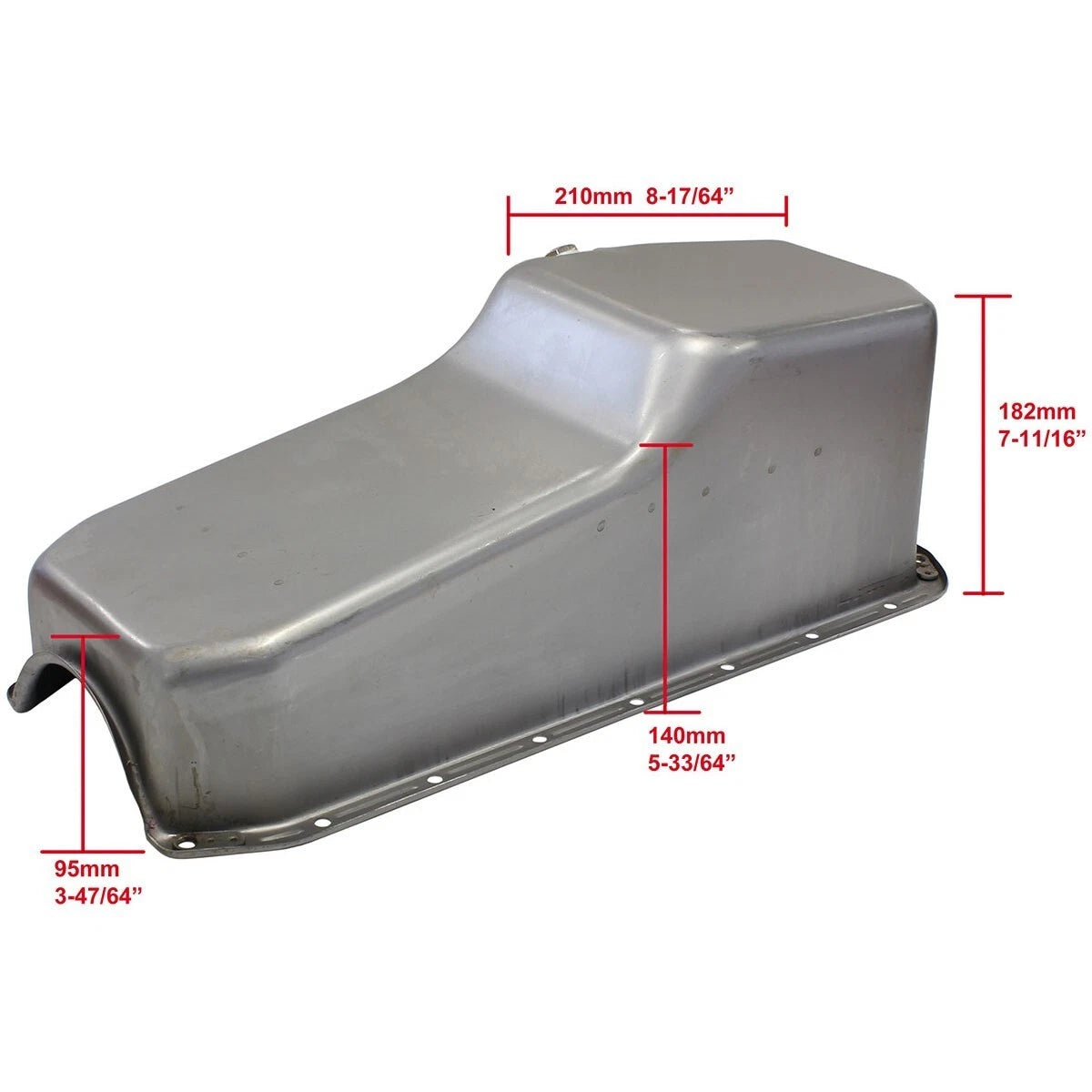 Chevrolet Small Block L/H Dipstick Standard Replacement Oil Pan, Raw Finish