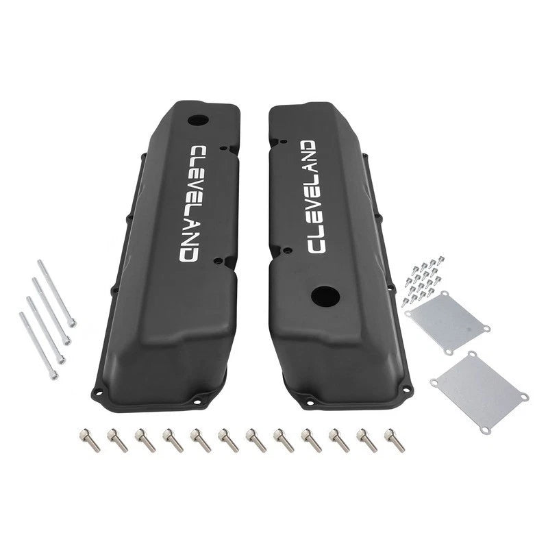 Valve Covers Cast Aluminium Black Ford Cleveland V8 302 351