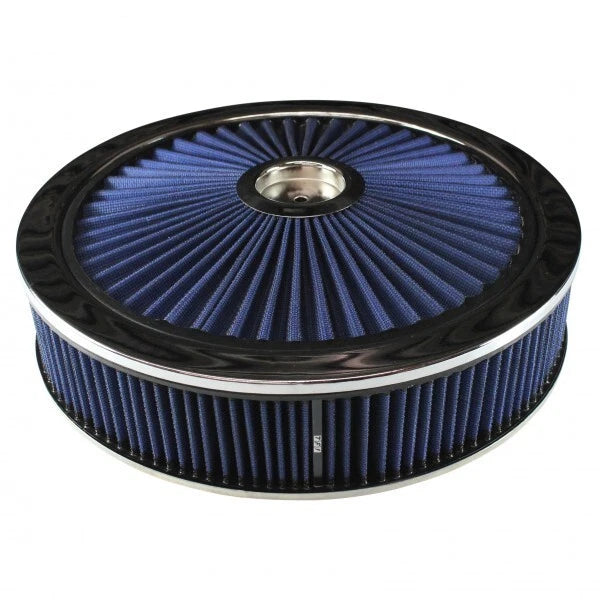 14" x 3" Hi Flow Blue Air Filter Assy Suit Holley 4150 4160 5-1/8 Neck