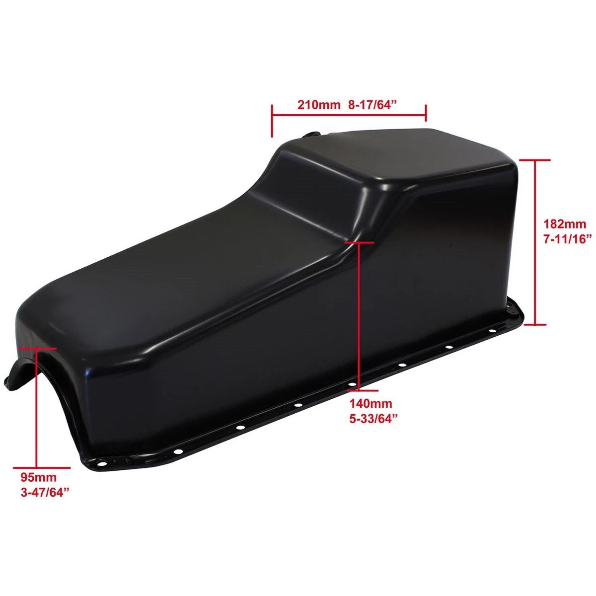 Chevrolet Small Block L/H Dipstick Standard Replacement Oil Pan, Black Finish