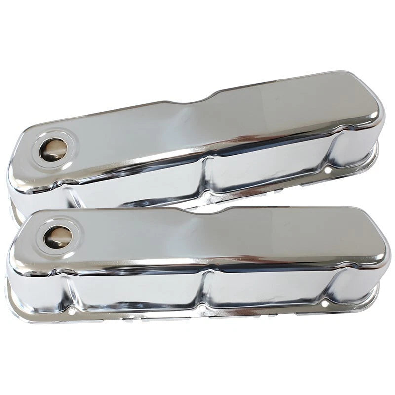 Chrome Steel Valve Covers Suit Ford V8 289-302-351 Windsor