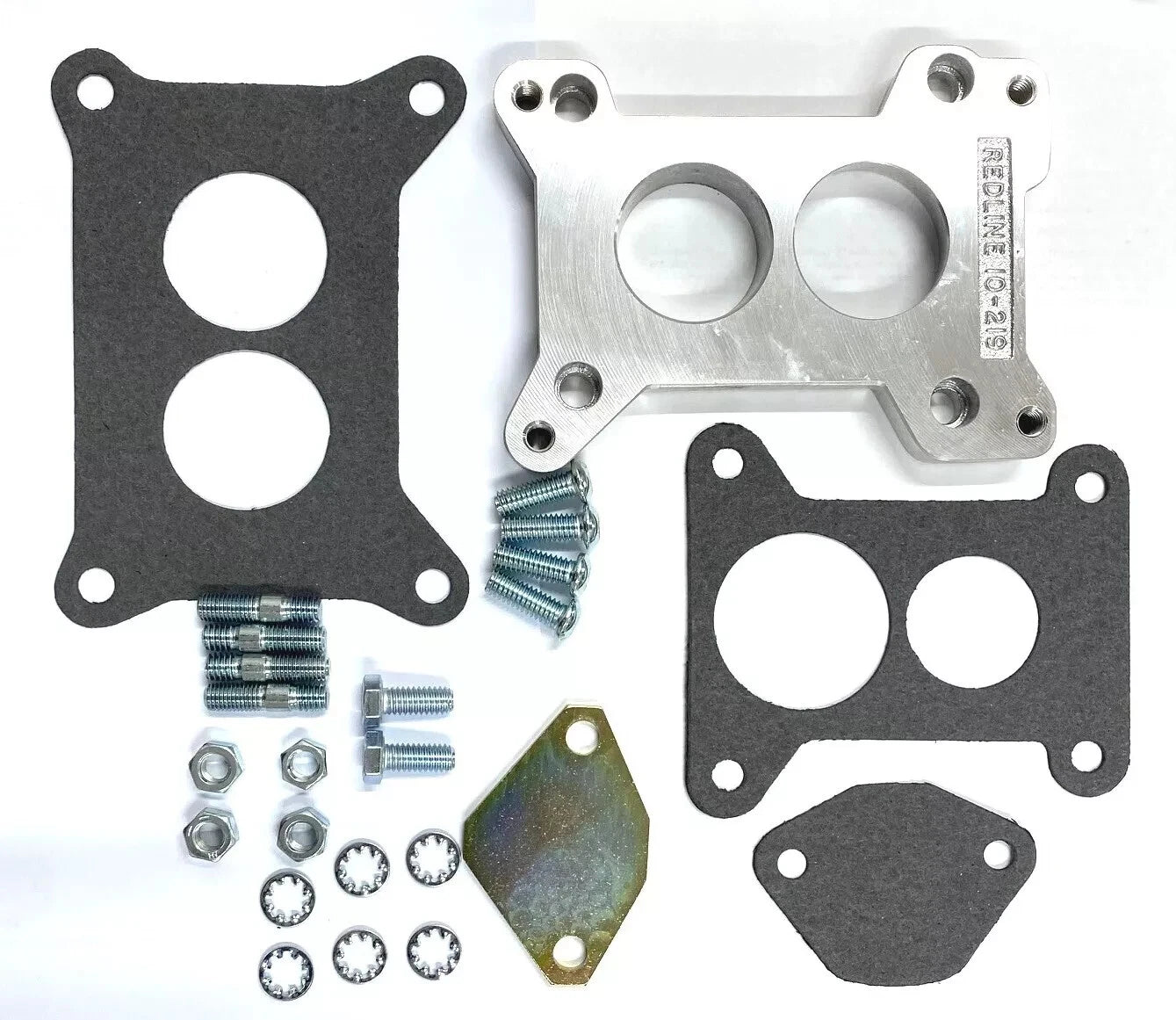 350 Holley 2 barrel Adaptor To Holden Blue & Black Varajet Manifold