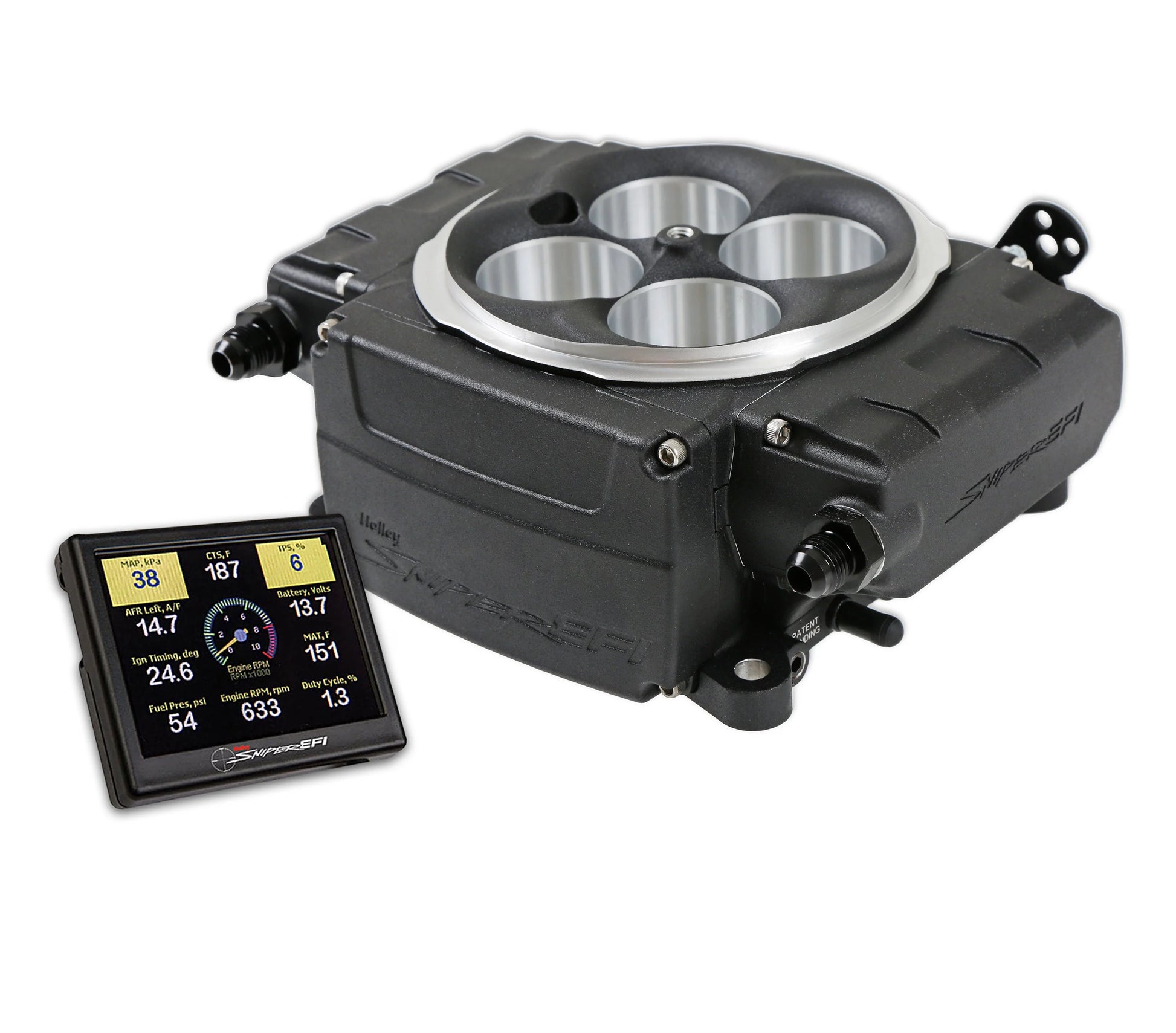 Sniper 2 EFI 4BBL Self Tuning Base Kit, Black 800 cfm 4 Injector Throttle Body, 650 HP N/A