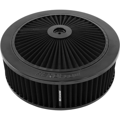 Black Cotton Hi Flow Air Filter Assembly 11" x 3-1/2", 5-1/8" neck