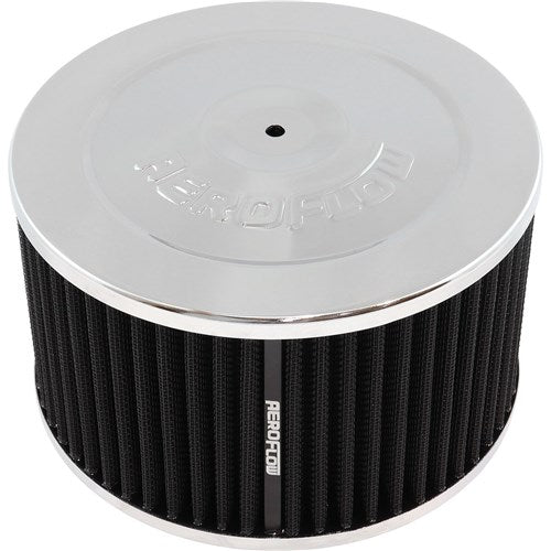 Chrome Washable Air Filter Assembly 7" x 4", 5-1/8" Holley neck