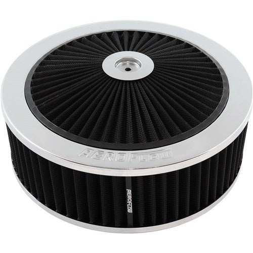 Chrome Cotton Hi Flow Air Filter Assembly 11" x 3-1/2", 5-1/8" neck