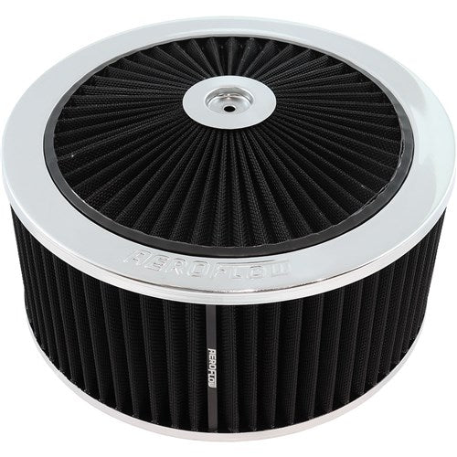 Chrome Cotton Hi Flow Air Filter Assembly 11" x 5", 5-1/8" neck,