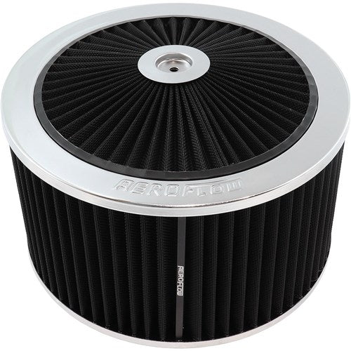 Chrome Cotton Hi Flow Air Filter Assembly 11" x 6", 5-1/8" neck,