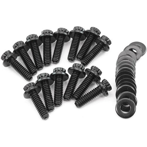 Universal Valve Cover Bolt Kit V8 1/4-20" UHL 0.812", Pack of 14 Black Finish