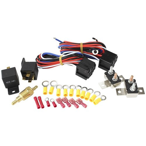 Dual Electric Fan Relay Wiring Harness & Switch Kit
