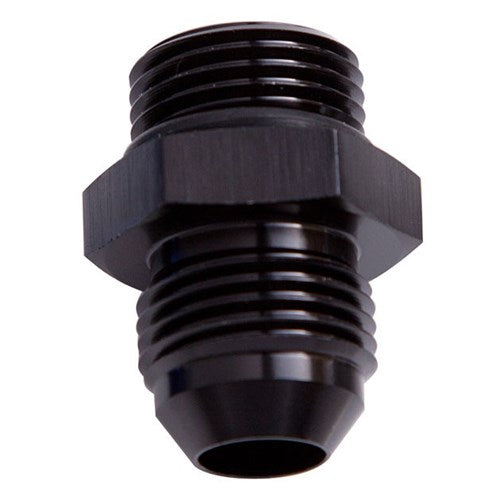 ORB to AN Straight Male Flare Adapter -10 ORB to -8AN, Black Finish
