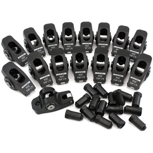 Ford 351 Cleveland Aluminium Roller Rocker Set 7/16" Stud Mount, 1.73 Ratio