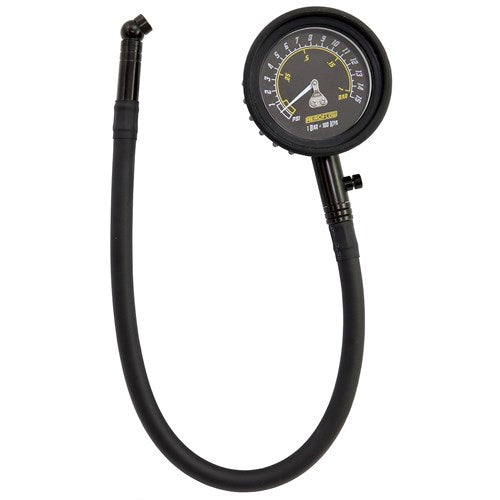 Tyre Pressure Gauge 0-15 PSI Analogue Black Face Dial