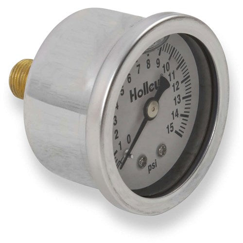 Holley Mechanical Fuel Pressure Gauge 0 - 15 PSI Liquid Filled