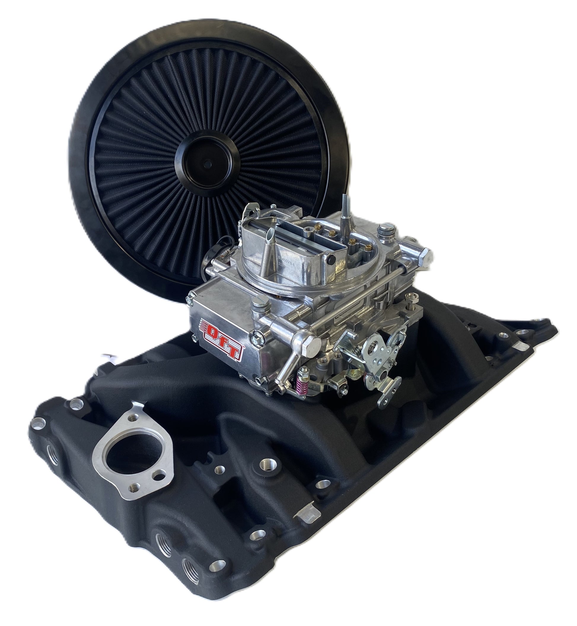 Holden V8 253 Black Performer Manifold & Polished 450 Quick Fuel Carb Package