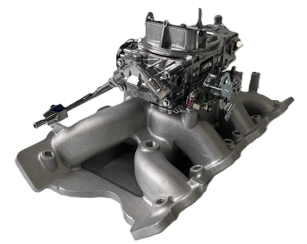 Ford V8 302 351 2V Cleveland Airgap Manifold & 650 Double Pumper Carb Package