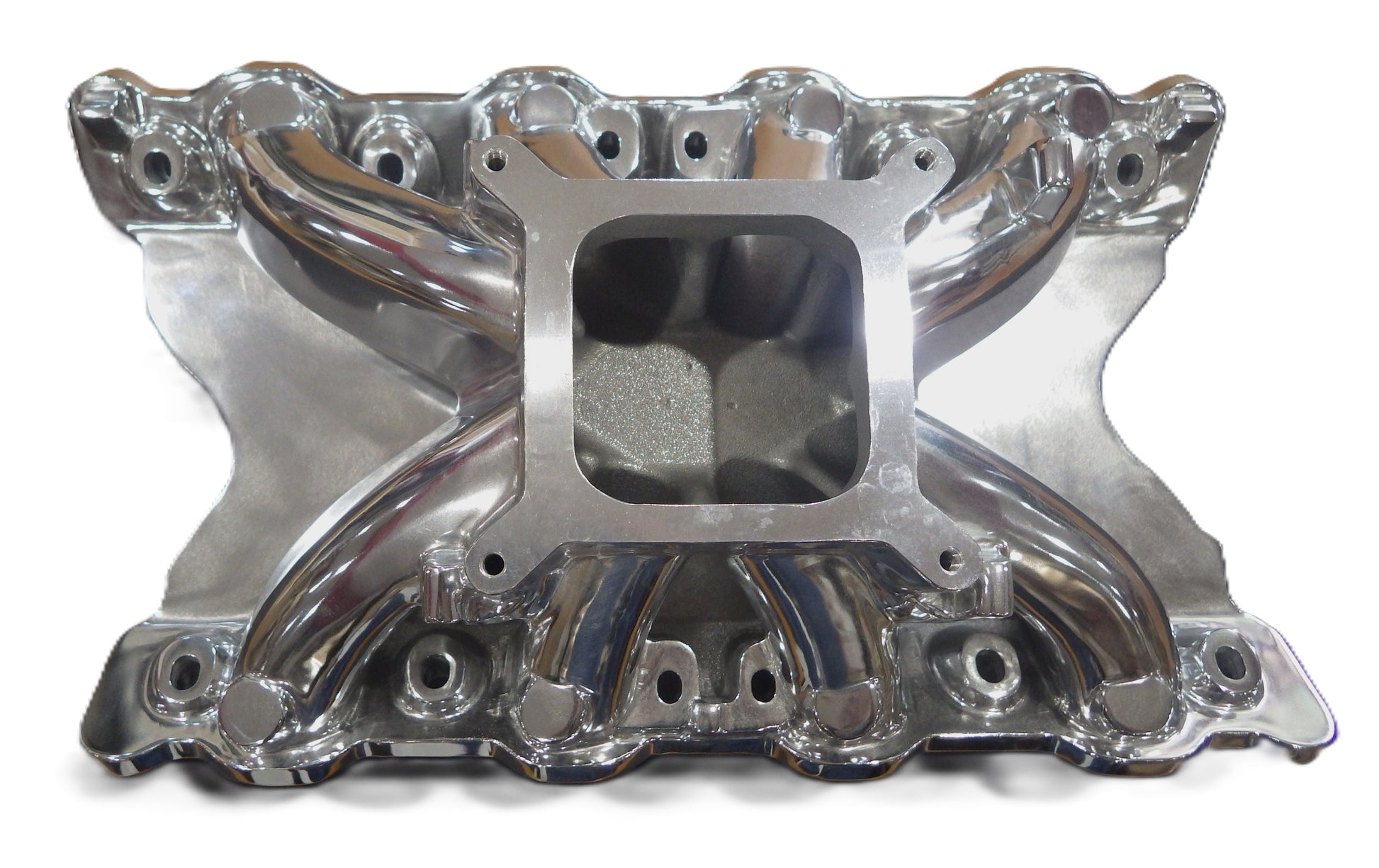 Ford 351 Cleveland Polished Single Plane High Rise Intake Manifold 2v 4v 3000-7000 Rpm