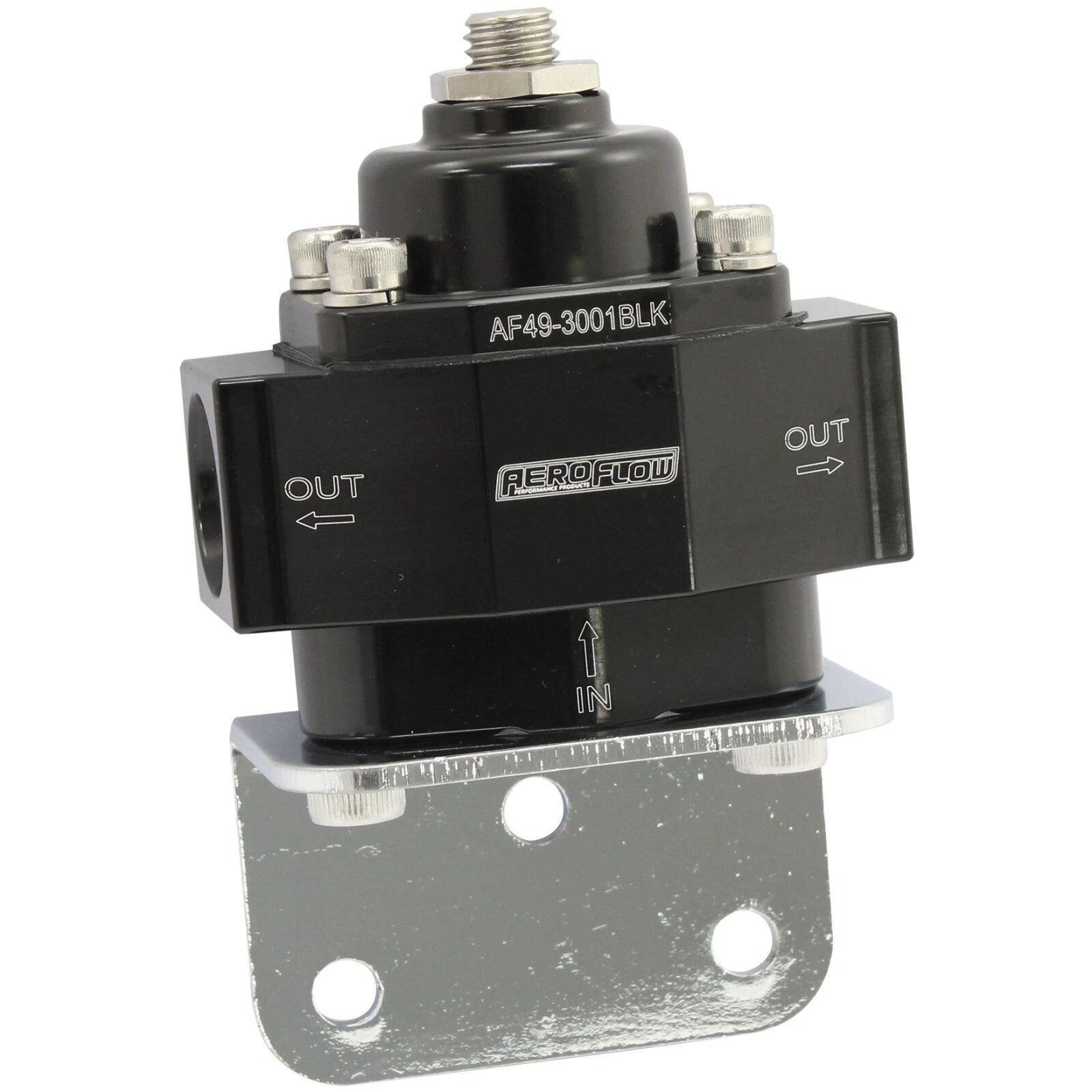 Billet 2-Port Fuel Pressure Regulator with -8 ORB Ports Black Finish. 1-11 psi
