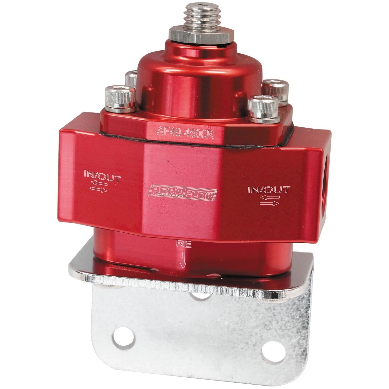 Billet Bypass Fuel Pressure Regulator 4.5-9psi Adjustable Red 3/8" NPT Ports