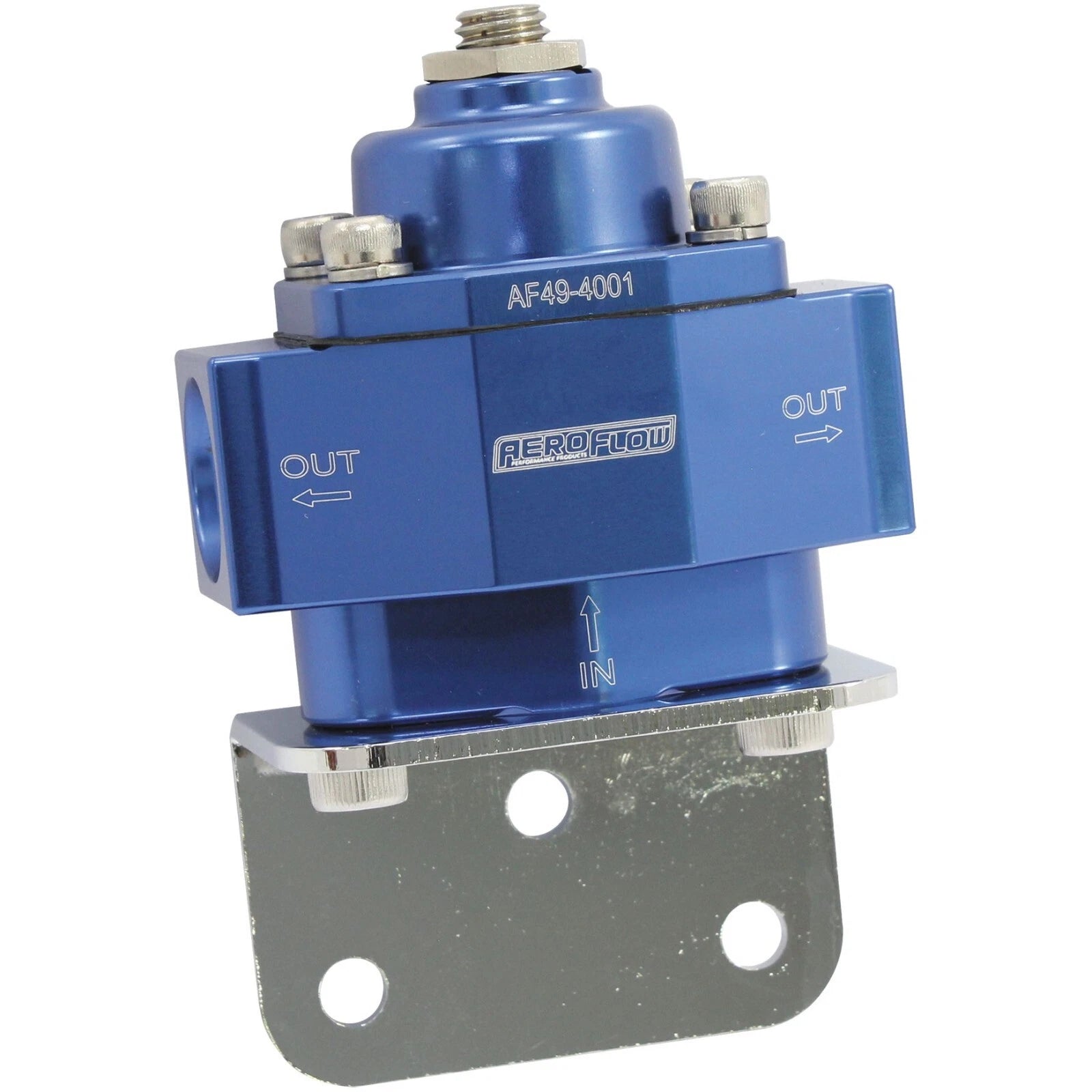Billet 2-Port Fuel Pressure Regulator with 3/8" NPT Ports Blue Finish. 1-11 psi