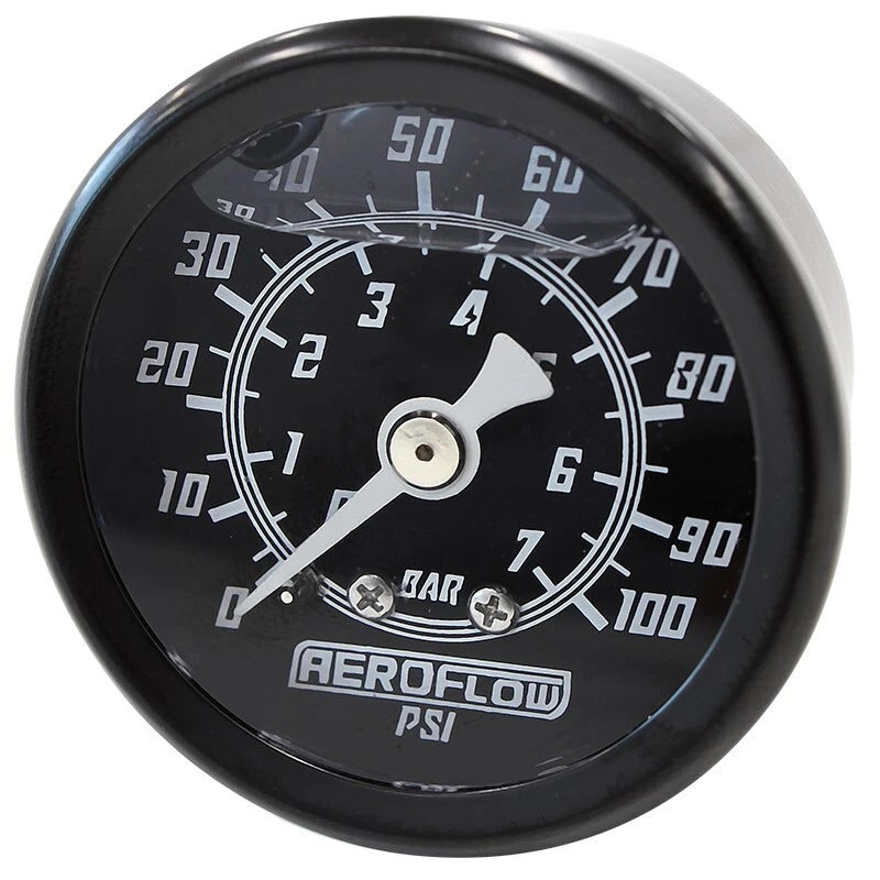 Fuel Pressure Gauge 1-1/2" Liquid Filled 0-100 psi Pressure Black Face