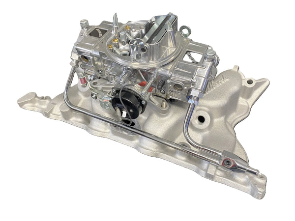 Ford V8 302 351 2V Cleveland Edelbrock Manifold & 650 Double Pumper Carburettor Package
