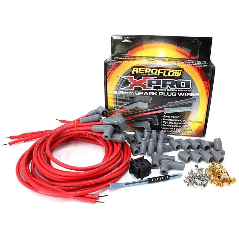 Universal Red 8.5mm V8 Ignition Lead Set with 90 Degree Boots