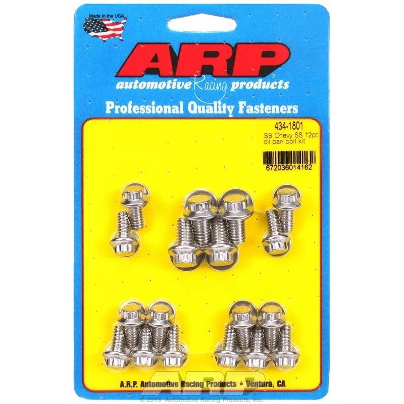 Arp Oil Pan Bolt Kit Stainless Small Block Chev with Std Gasket