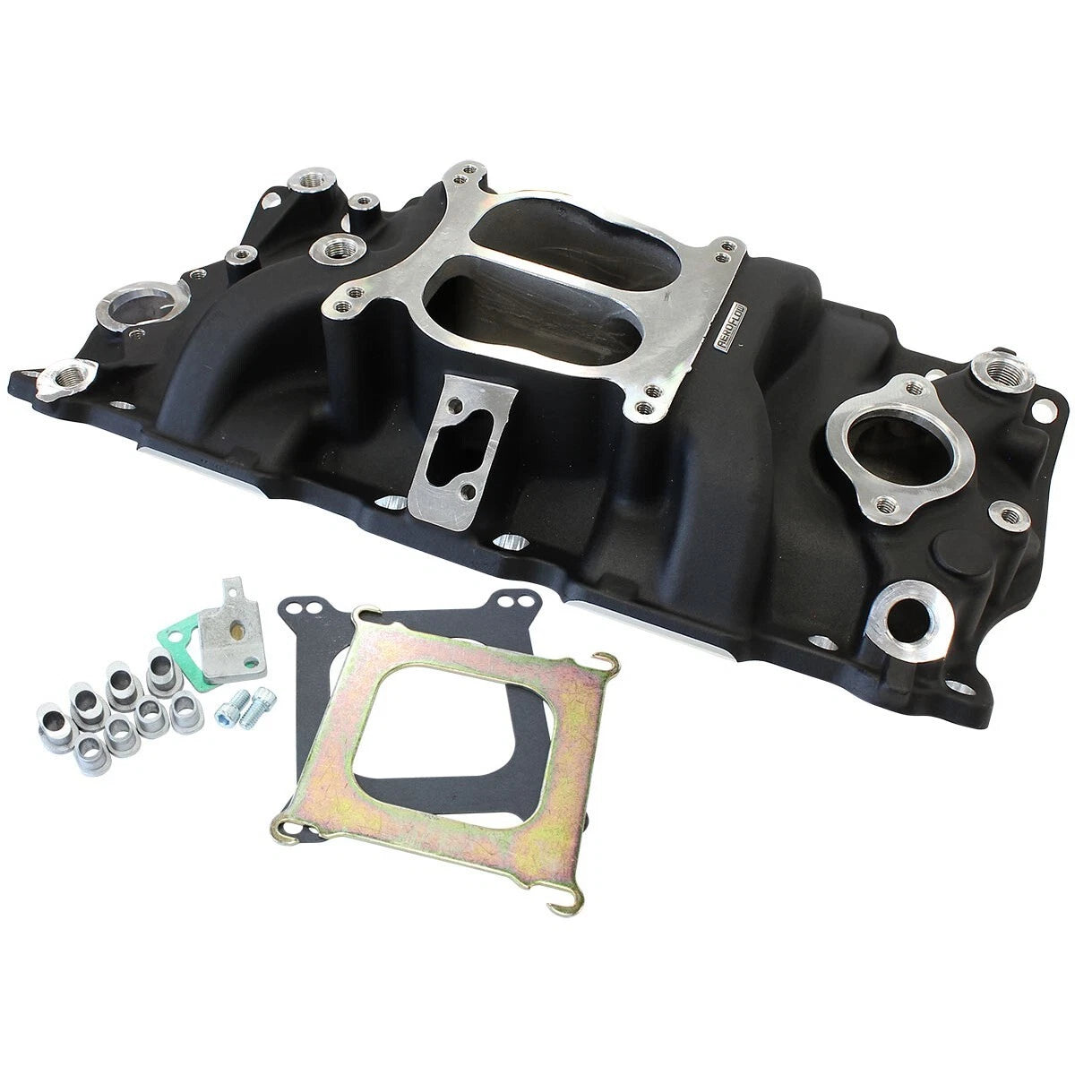 Small Block Chev 305 327 350 400 Dual Plane Intake Manifold Black