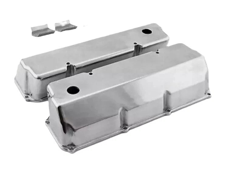 Ford V8 302 351 Cleveland Tall Cast Alloy Valve Covers Polished Finish