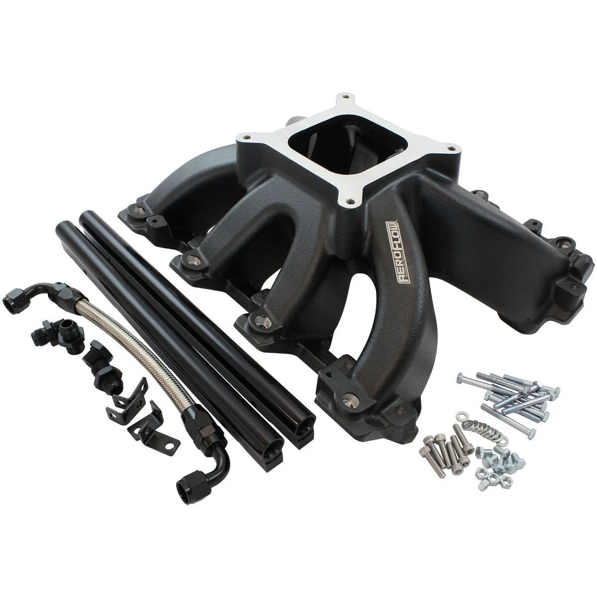 LS Cathedral Port Carburettor Hi Rise Race Single Plane EFI Manifold Black