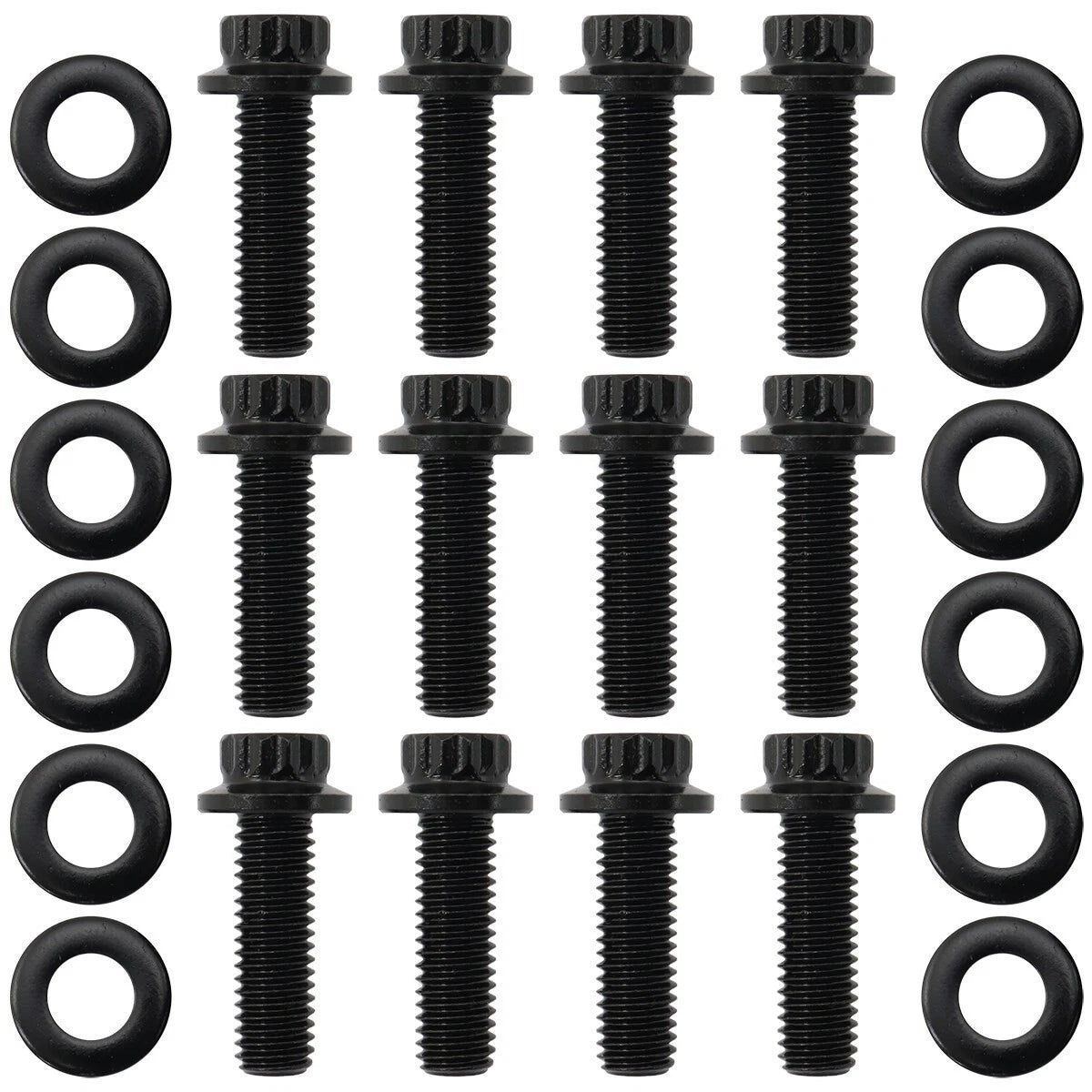 GM LS1 LS2 LS3 Header Bolts M8 x 1.25mm, 0.984" (25mm) UHL Black Finish 12 Pack