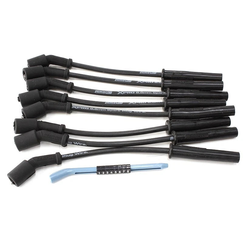 Black 8.5mm Spark Plug Lead Set Fits GM LS2/3 engines 12" length