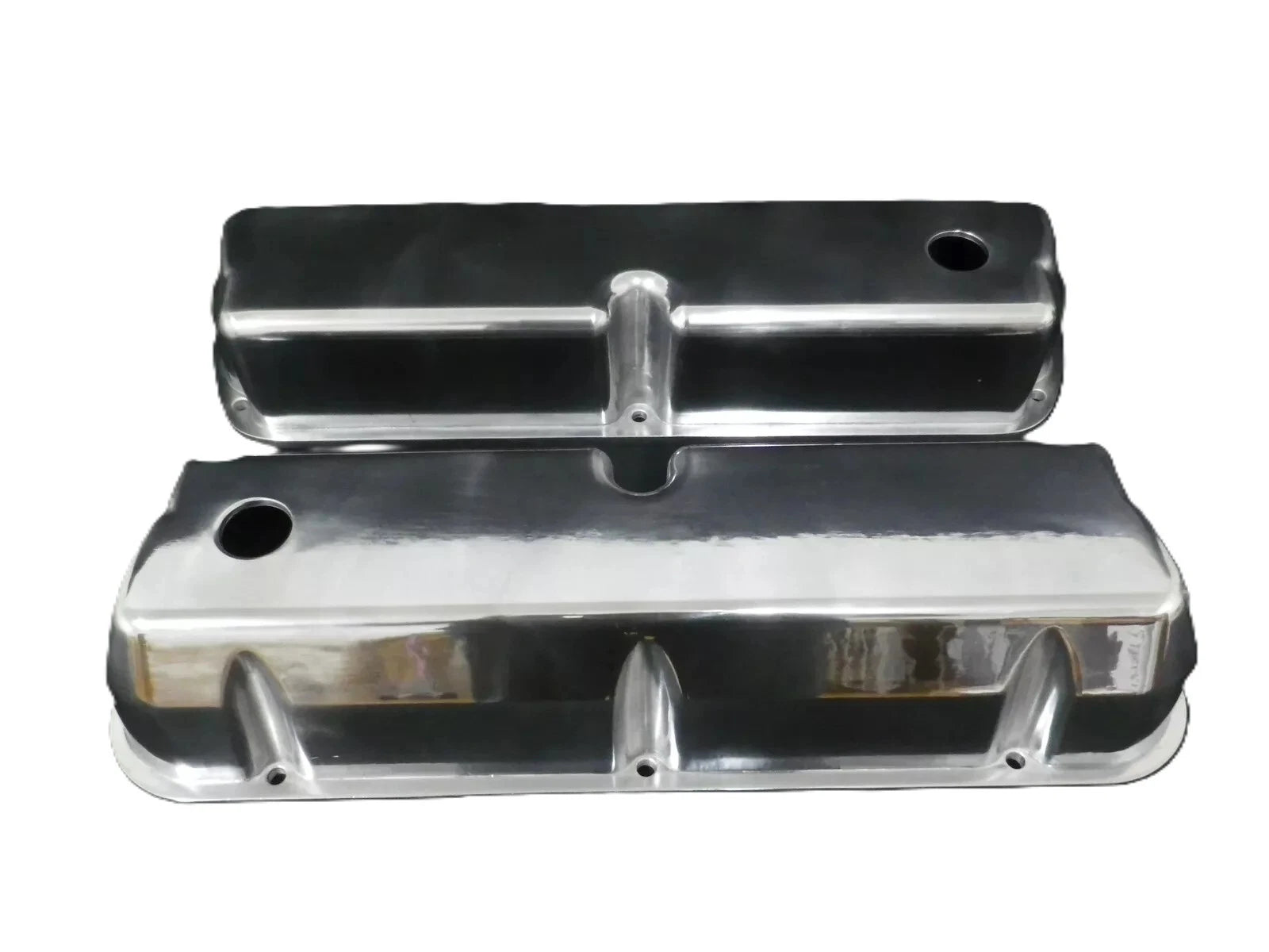 Ford V8 Windsor 289 302 351 Tall Cast Alloy Valve Covers Polished Finish
