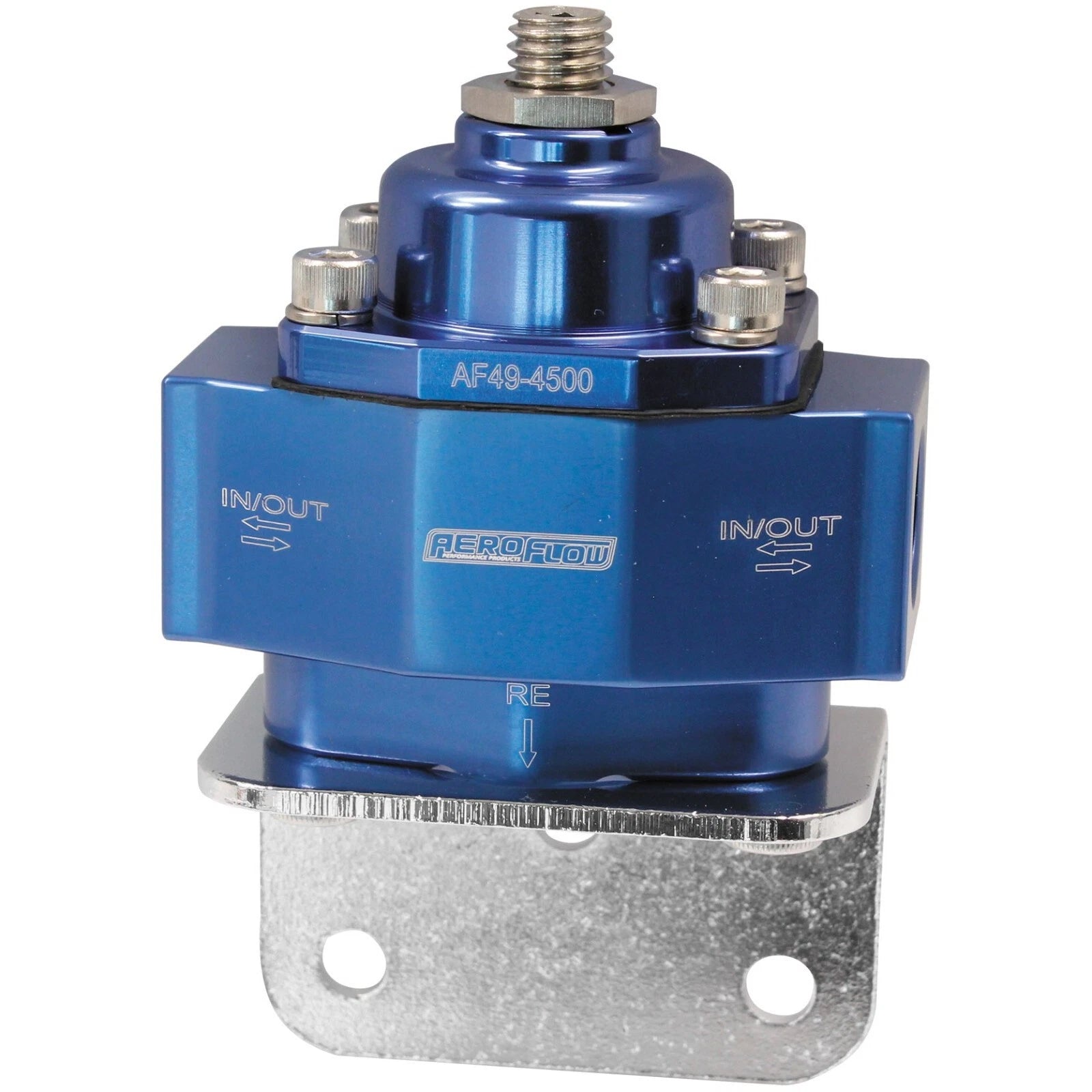 Billet Bypass Fuel Pressure Regulator 4.5-9psi Adjustable Blue 3/8" NPT Ports