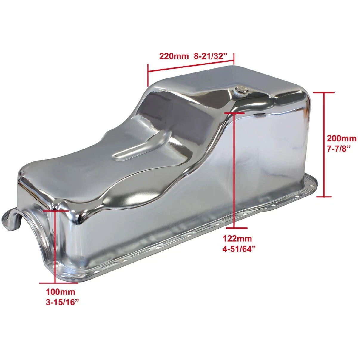 Ford v8 Windsor 289 302 Standard Replacement Oil Pan, Chrome Finish