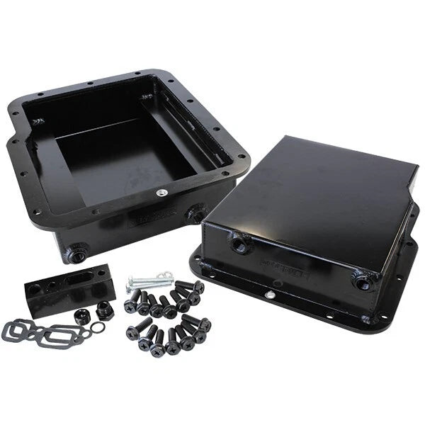 Deep Fabricated Transmission Pan inc Filter Extension Black Suit GM Powerglide