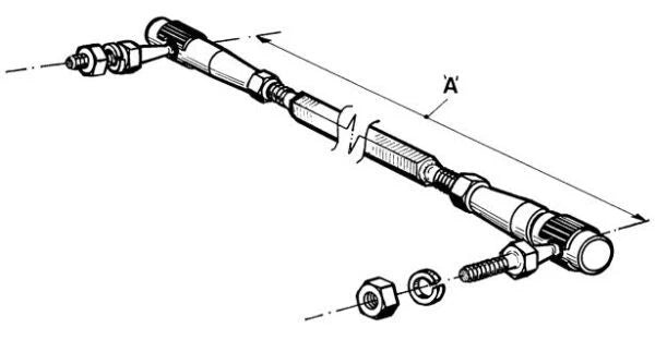 Adjustable Throttle Linkage Rod With Throttle Balls 220mm Centers