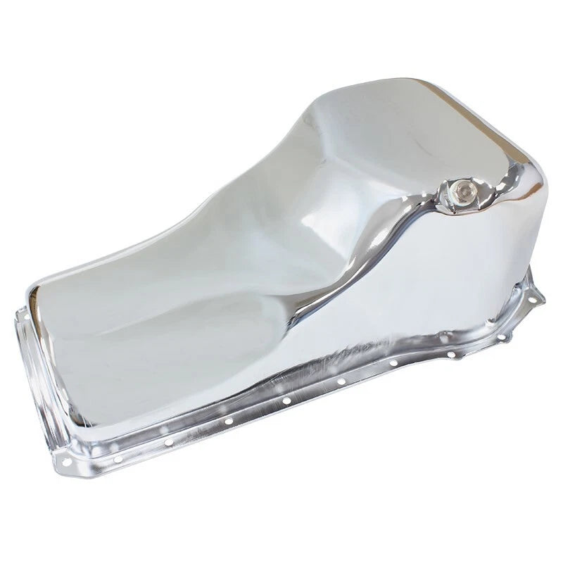 Ford V8 Cleveland 302 351 Standard Replacement Oil Pan, Chrome Finish