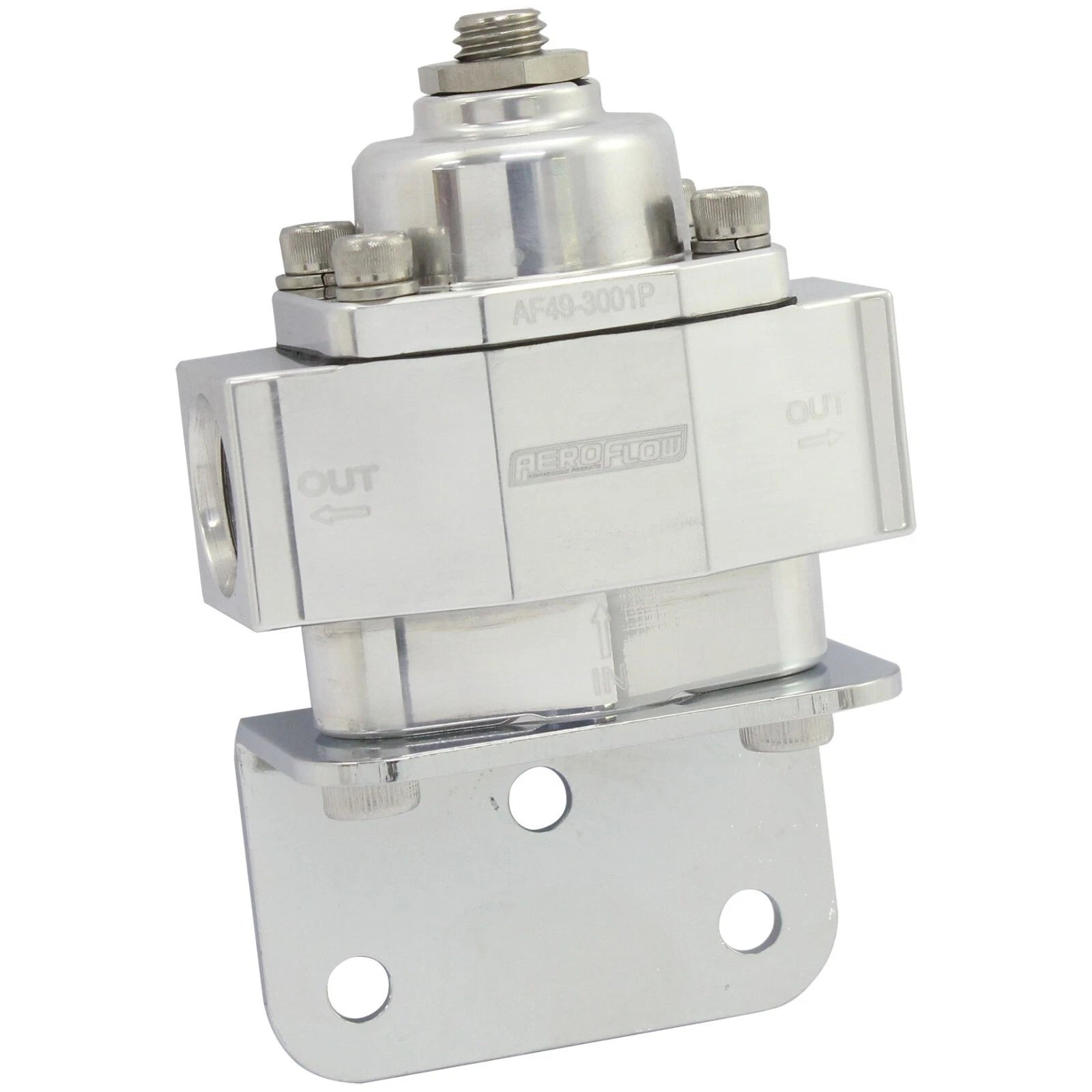 Billet 2-Port Fuel Pressure Regulator with-8 ORB Ports Polished Finish. 1-11 psi