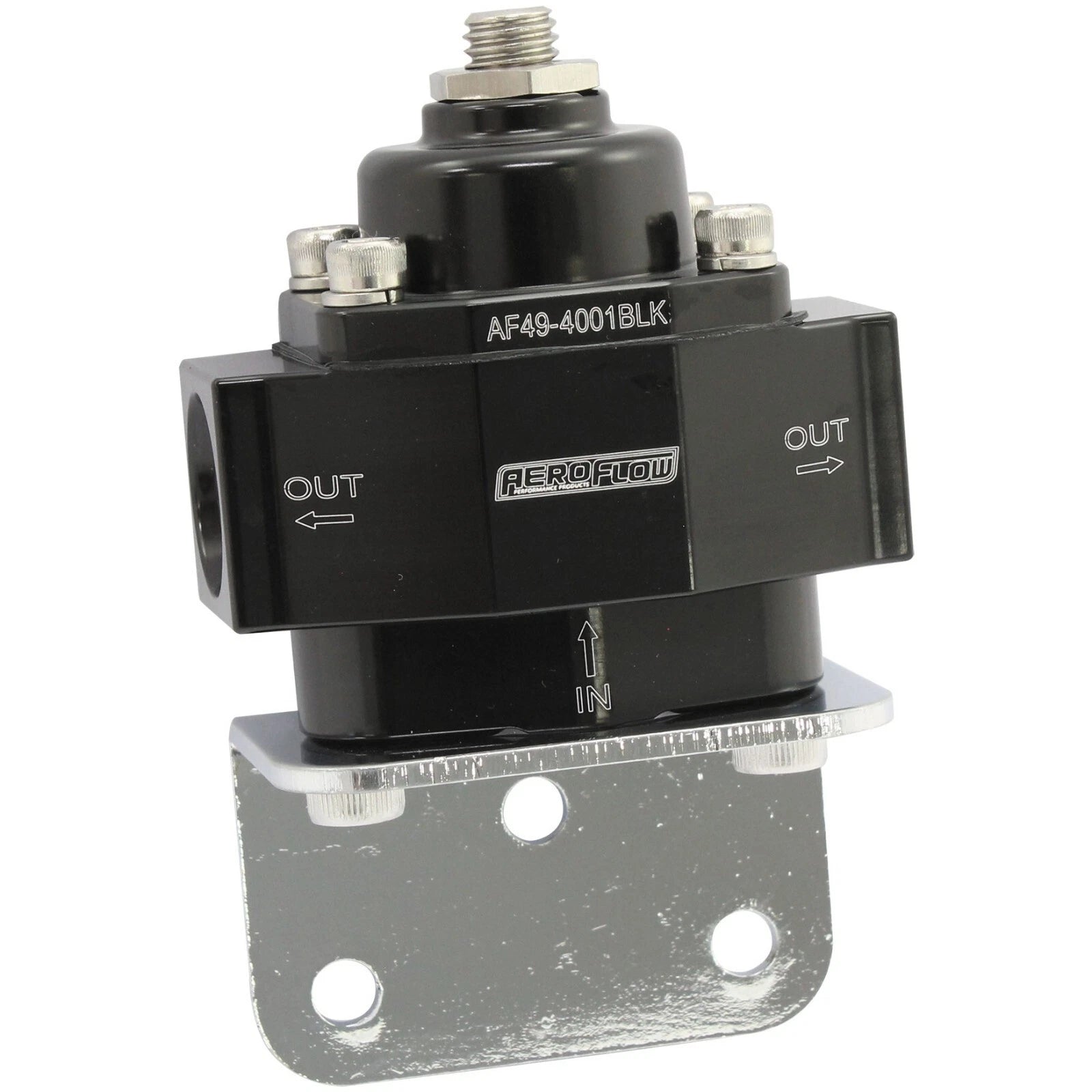 Billet 2-Port Fuel Pressure Regulator with 3/8" NPT Ports Black Finish. 1-11 psi