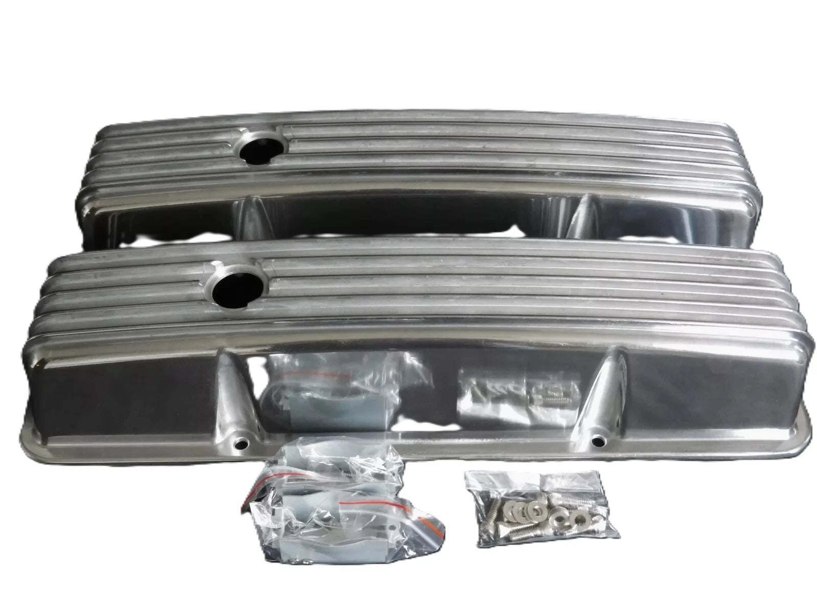Small Block Chev 305 307 327 350 Tall Retro Cast Alloy Finned Valve Covers