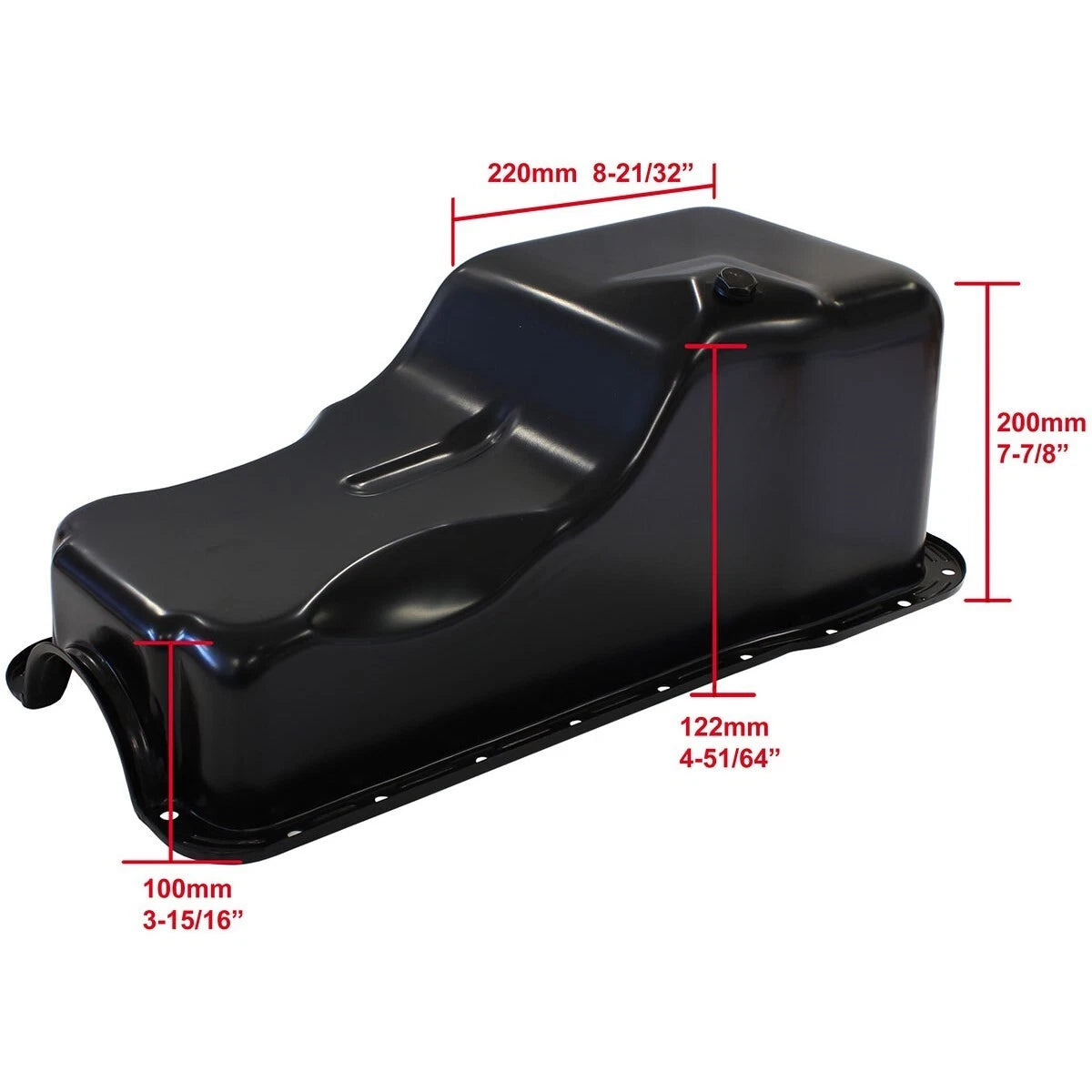 Ford v8 Windsor 289 302 Standard Replacement Oil Pan, Black Finish