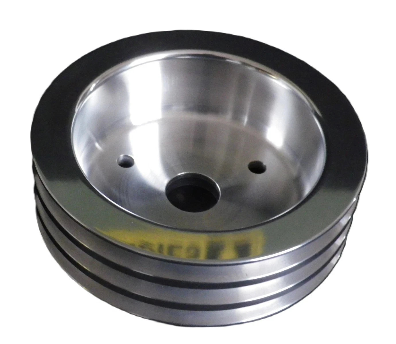 Big Block Chev Short Water Pump Crank Pulley Triple Groove Polished Alloy