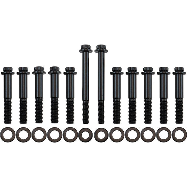 Ford V8 302 351 Cleveland Intake Bolts - Black Finish 12 Point Head, Pack of 12
