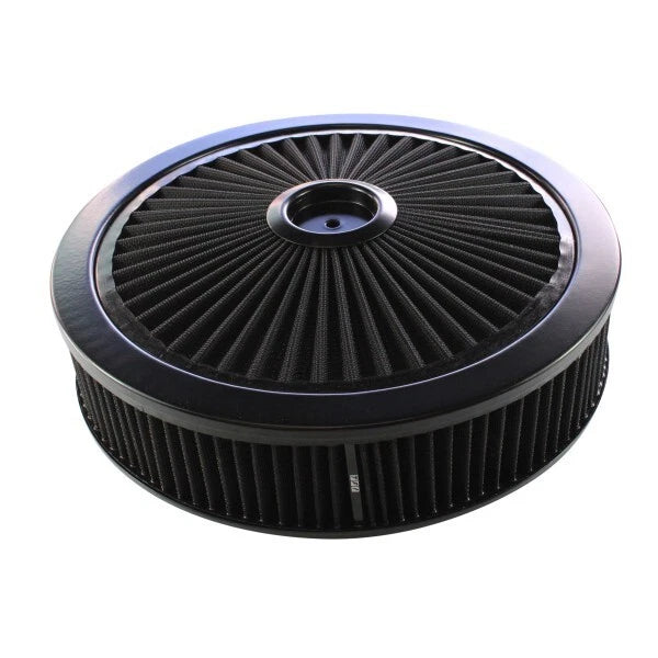 14" x 3" Hi Flow Black Air Filter Assy Suit Holley 4150 4160 5-1/8 Neck
