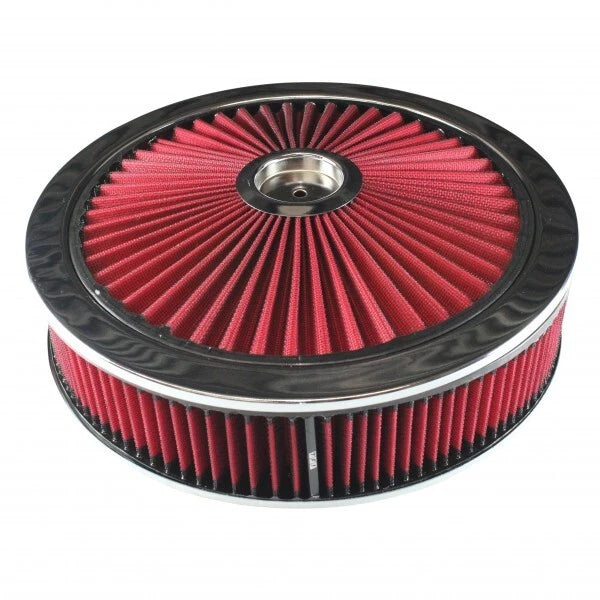 14" x 3" Hi Flow Red Air Filter Assy Suit Holley 4150 4160 5-1/8 Neck