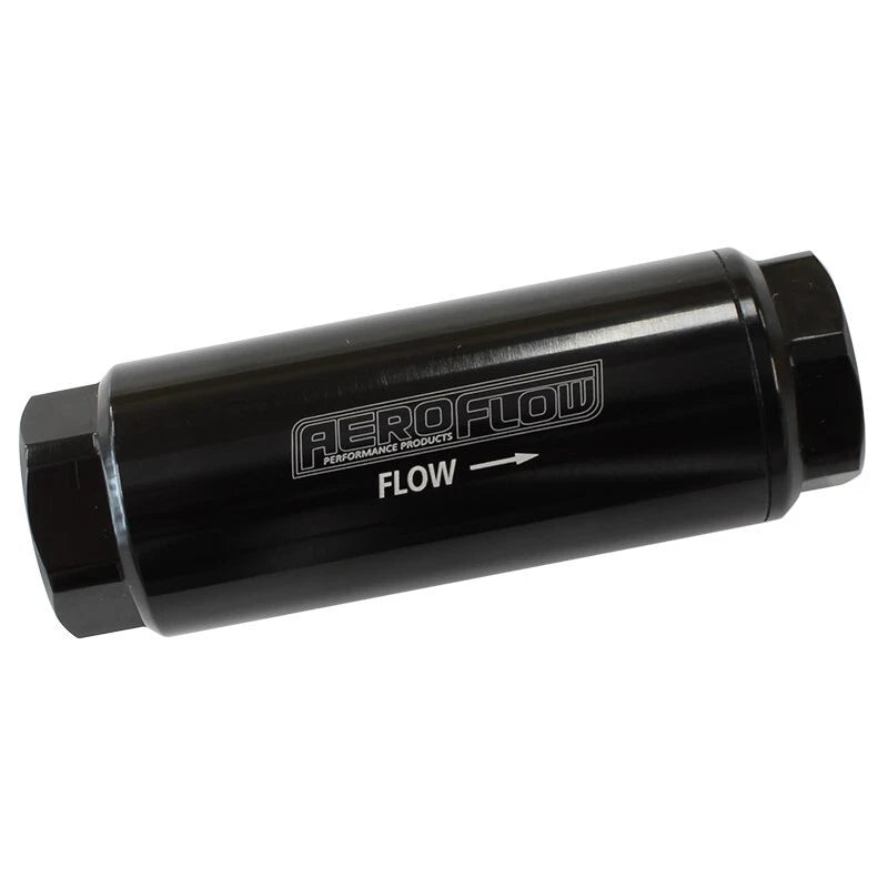 60 Micron Pro Fuel Filter Black -8AN ORB Inlet/Outlet Ports