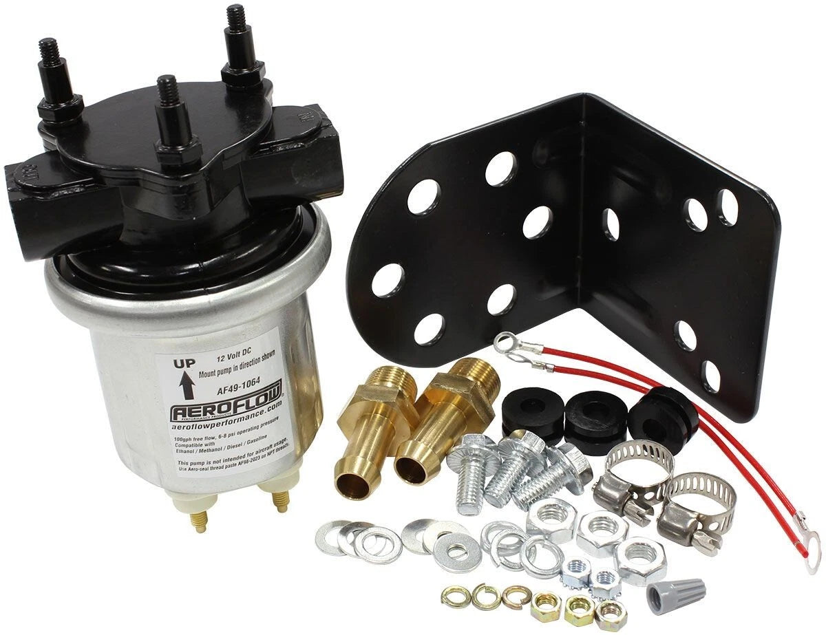 Universal Carburetor Compact Silver 100 GPH Electric Fuel Pump 6-8 psi