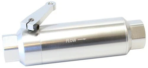 60 Micron Pro Filter With Valve Silver -12AN ORB Inlet/Outlet Ports